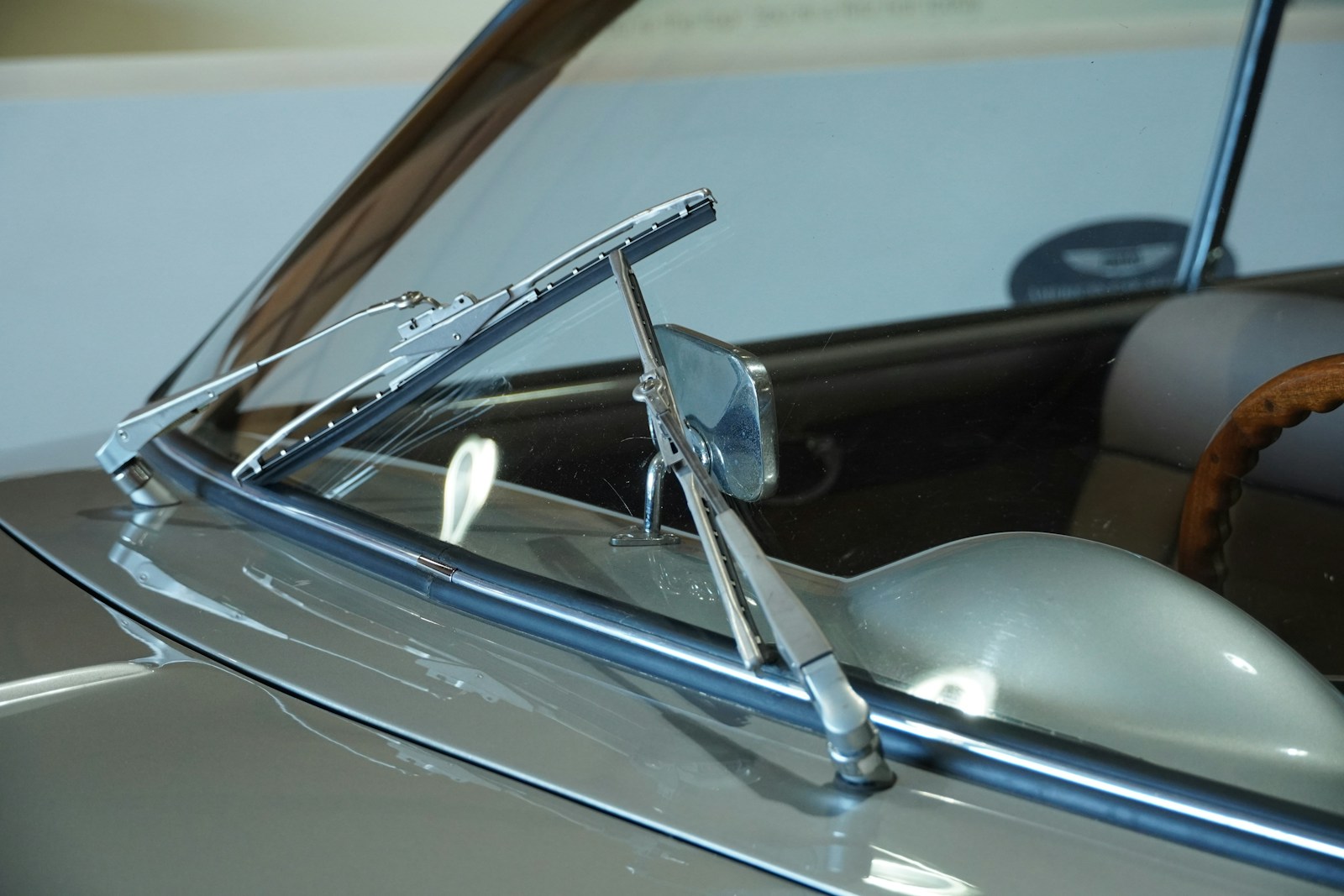 a close up of a car with a mirror